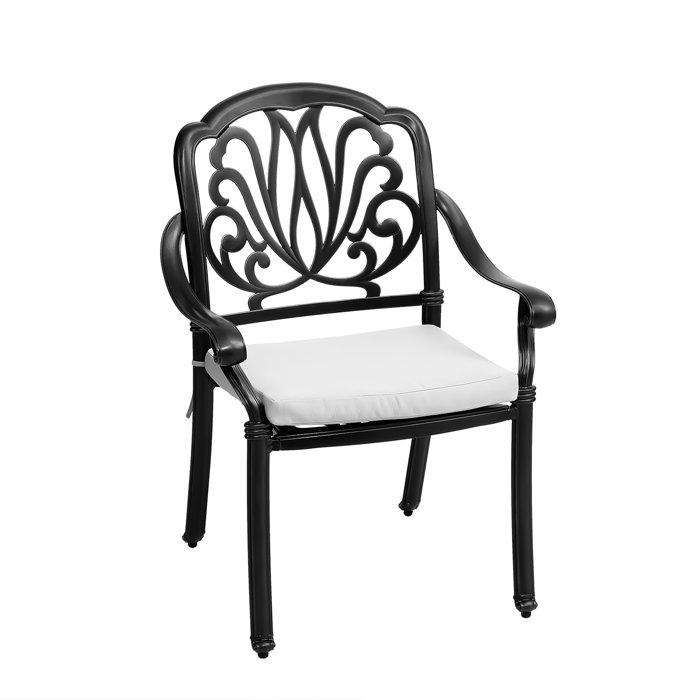 Living and Home Outdoor Cast Aluminum Dining Chairs With Cushions